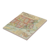 Vintag Map of New England Staaten (1900) Fliese (Seite)