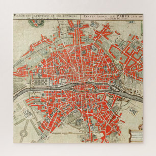 Vintag Map of Paris France (1721-1774) Puzzle