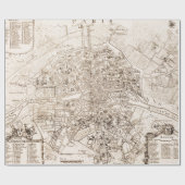Vintag Map of Paris France (1742) Geschenkpapier (Flach)