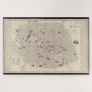 Vintag Map of Paris France (1841) Puzzle