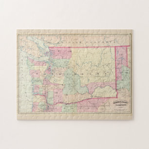 Vintag Map of Washington Staat (1874) Puzzle