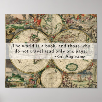 Vintag Map World ist ein Buchreisen-Angebot Poster
