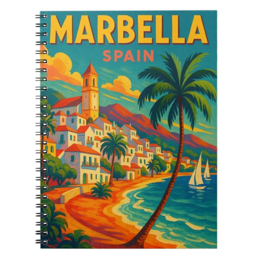 Vintag Marbella Spanien Costa del Sol Notizblock (Vorderseite)