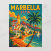 Vintag Marbella Spanien Costa del Sol Postkarte (Vorderseite)