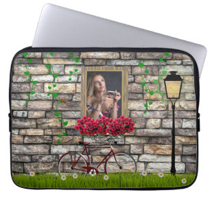 Vintag Märchenhof Fahrrad Rose Girly Foto Rahmen Laptopschutzhülle