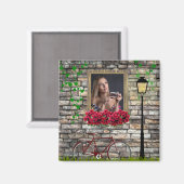 Vintag Märchenhof Fahrrad Rose Girly Foto Rahmen Magnet (Vorderseite/Rückseite)