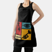 Vintag Marching Band Trumpet Player Retro Design Schürze (InSitu)