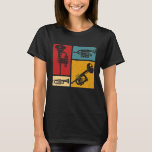 Vintag Marching Band Trumpet Player Retro Design T-Shirt
