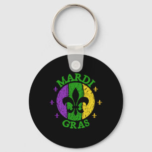 Vintag Mardi Gras Carnival Vintag Retro Jester H Schlüsselanhänger