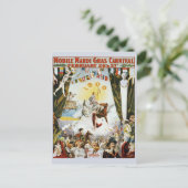 Vintag Mardi Gras Poster Postkarte (Stehend Vorderseite)