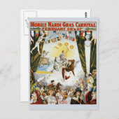 Vintag Mardi Gras Poster Postkarte (Vorne/Hinten)