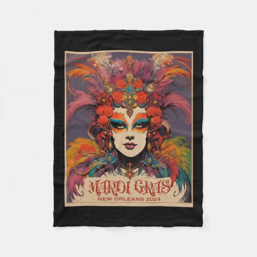 Vintag Mardi Gras Women Fleecedecke (Vorderseite)