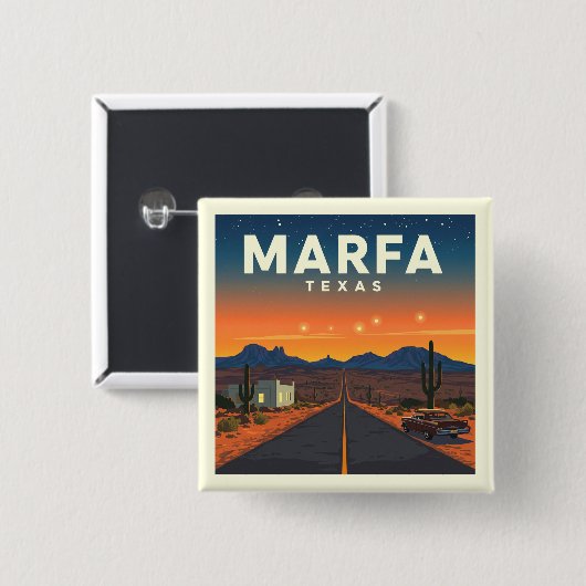 Vintag Marfa Texas Button (Vorne & Hinten)