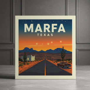 Vintag Marfa Texas Fliese