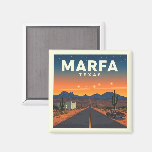 Vintag Marfa Texas Magnet (Vorderseite/Rückseite)