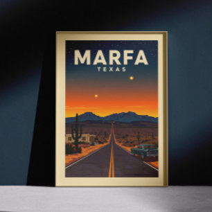 Vintag Marfa Texas Poster
