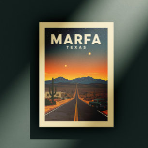 Vintag Marfa Texas Postkarte
