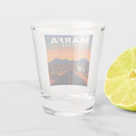 Vintag Marfa Texas Schnapsglas (Rückseite)