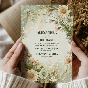 Vintag Marguerite Daisies Wedding Einladung