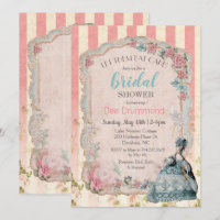 Vintag Marie Antoinette Bridal Dusche Einladung