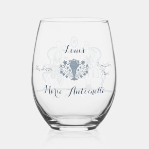 Vintag Marie Antoinette Rokoko Blue Wedding Weinglas Ohne Stiel