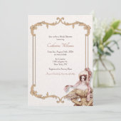 Vintag Marie Antoinette Viktorianisch Brautparty Einladung (Stehend Vorderseite)