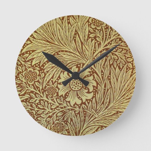 Vintag Marigold William Morris Wallpaper Design Runde Wanduhr (Vorderseite)