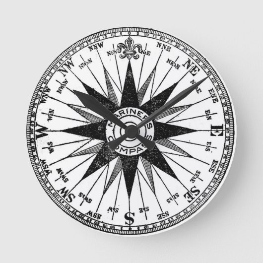 Vintag Mariner Compass Rose mittlere Uhr (Vorderseite)