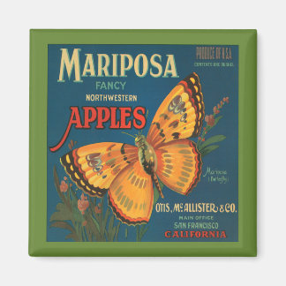 Vintag Mariposa Apple Magnet