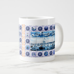 Vintag Maritime Holland Delsoftware Style Amsterda Jumbo-Tasse