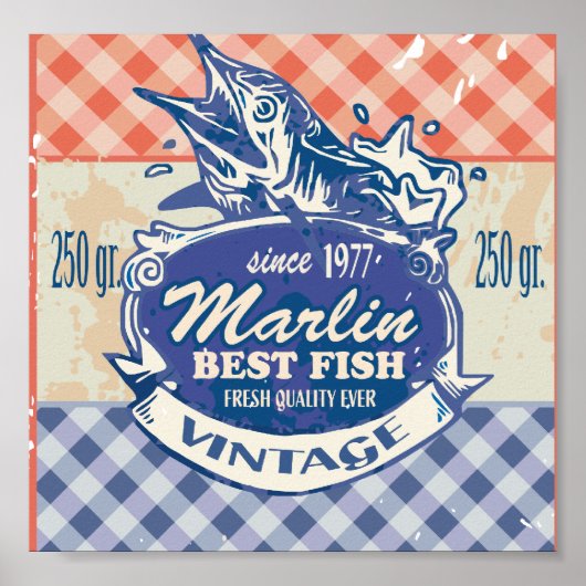 Vintag Marlin Best Fish Poster (Vorne)