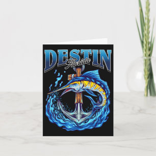 Vintag Marlin Nautical Anchor Destin Florida Fisch Karte