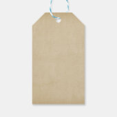 Vintag Maroon Gold Blume Parchment Geburtstag Geschenkanhänger (Rückseite)