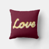 Vintag Marquee Lights Liebe Kissen - Marsala (Rückseite)