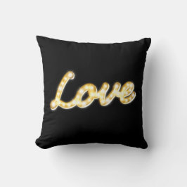 Vintag Marquee Lights Liebe Kissen - schwarz