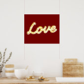 Vintag Marquee Lights Liebe Poster - rot (Küche)