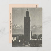 Vintag Marrakesch, Maroc, La Koutoubia Postkarte (Vorne/Hinten)