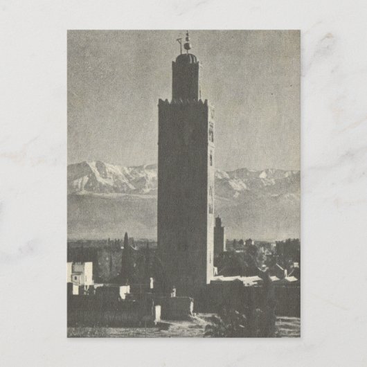 Vintag Marrakesch, Maroc, La Koutoubia Postkarte (Vorderseite)