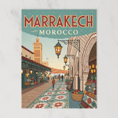 Vintag Marrakesch Marokko Souk Postkarte