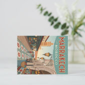 Vintag Marrakesch Marokko Souk Postkarte (Stehend Vorderseite)