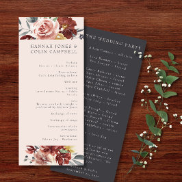 Vintag Marsala Blush Pewter Floral Programm