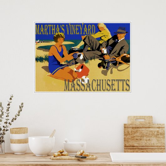 Vintag Martha's Vineyard Beach Szene Poster (Küche)