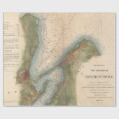 Vintag Martha's Vineyard Holmes Hole Map (1847) Geschenkpapier (Flach)
