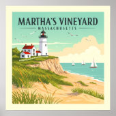Vintag Martha's Vineyard Massachusetts Poster (Vorne)