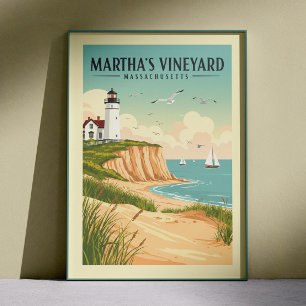 Vintag Martha's Vineyard Massachusetts Poster