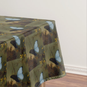 Vintag Martin Johnson Heade Blue Morpho Butterfly Tischdecke