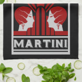 Vintag Martini Art Deco Geschirrtuch (Gefaltet)