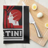 Vintag Martini Art Deco Geschirrtuch (Viertel Falte)