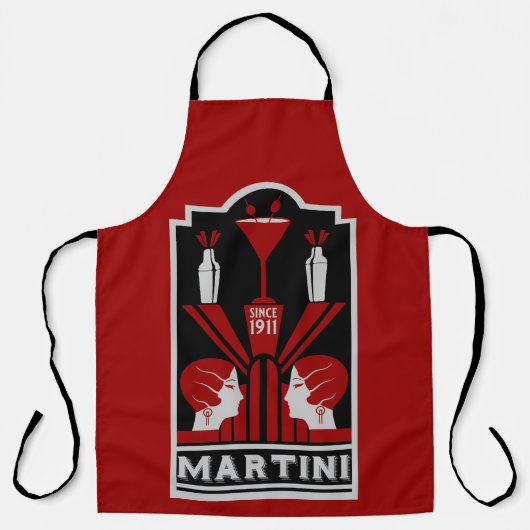 Vintag Martini Art Deco Schürze (Vorderseite)