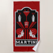 Vintag Martini Art Deco Strandtuch (Vorderseite)